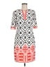 Studio One Graphic Orange Casual Dress Size 8 - photo 1