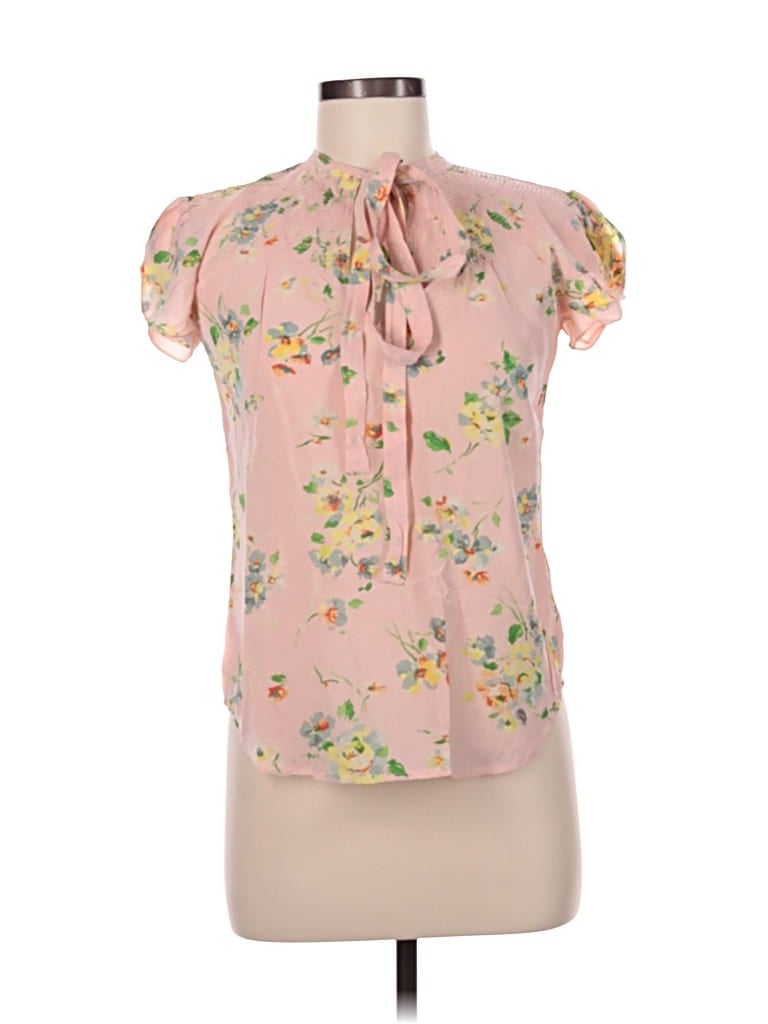 Pre-owned Unbranded Short Sleeve Blouse In Pink
