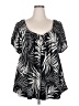 Torrid 100% Polyester Black Short Sleeve Blouse Size 4X Plus (4) - photo 1