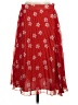 Aqua 100% Polyester Floral Red Casual Skirt Size S - photo 1