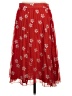 Aqua 100% Polyester Floral Red Casual Skirt Size S - photo 2
