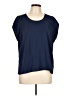 Express 100% Polyester Blue Short Sleeve Top Size L - photo 1