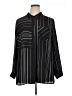 Catherines 100% Polyester Stripes Black Long Sleeve Blouse Size 1X - photo 1