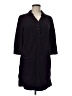 Odille 100% Cotton Black 3/4 Sleeve Button-Down Shirt Size M (estimated) - photo 1