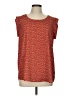 Pleione 100% Polyester Red Short Sleeve Top Size L - photo 1