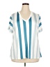 Shein Curve Stripes Blue Short Sleeve T-Shirt Size 18 Plus (3) - photo 1