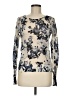 Silence and Noise 100% Cotton Floral Silver Ivory Pullover Sweater Size M - photo 1