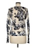 Silence and Noise 100% Cotton Floral Silver Ivory Pullover Sweater Size M - photo 2