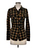 Eden & Olivia Plaid Yellow Long Sleeve Button-Down Shirt Size S - photo 1