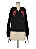 Dizzy Lizzy 100% Cotton Black Long Sleeve Blouse Size M - photo 1