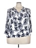 Fun2Fun 100% Rayon Silver 3/4 Sleeve Blouse Size 3X - photo 1