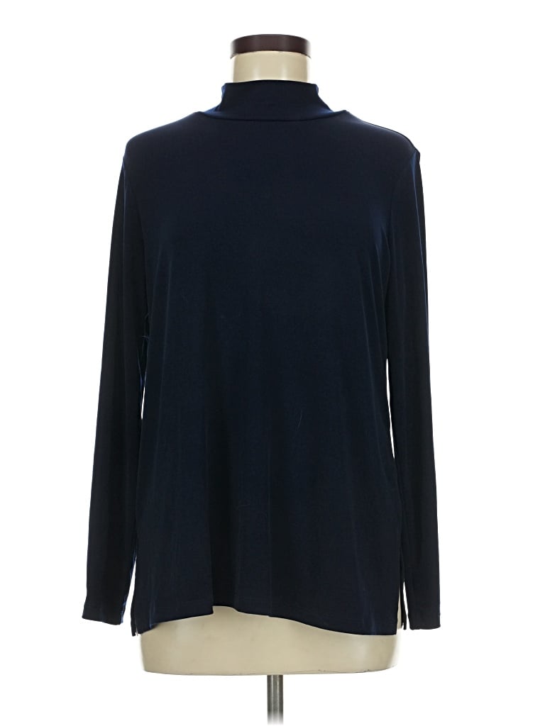 Pre-owned Susan Graver Long Sleeve Turtleneck In Blue