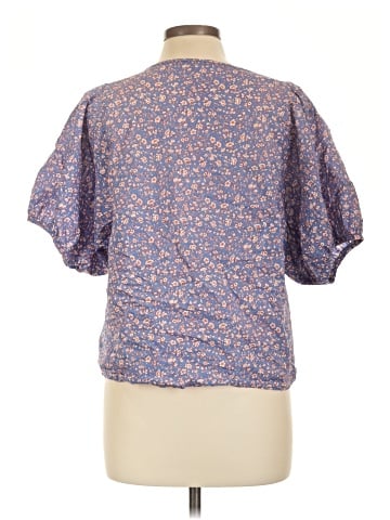 Madewell V-Neck Puff-Sleeve Top in Summer Vines (view 2)