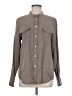 J.Crew 100% Silk Solid Gray Long Sleeve Silk Top Size M - photo 1