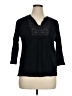 Chaps Black 3/4 Sleeve Blouse Size XL - photo 1