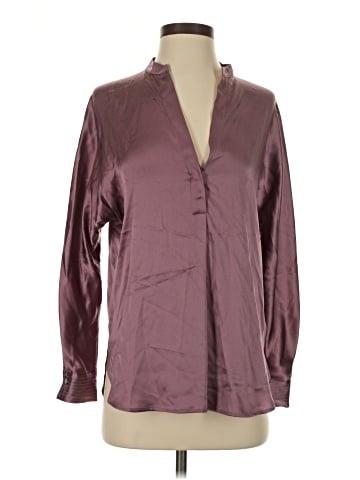 Vince. Long Sleeve Silk Top (view 1)
