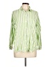 Old Navy Stripes Green Long Sleeve Button-Down Shirt Size L - photo 1