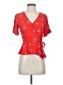 Elodie 100% Rayon Red Short Sleeve Blouse Size S - photo 1