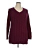 Karen Scott 100% Cotton Chevron-herringbone Burgundy Pullover Sweater Size XL - photo 1