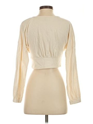 Madewell Deep-V Button-Front Crop Top (view 2)