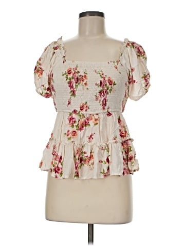Listicle Short Sleeve Blouse (view 1)
