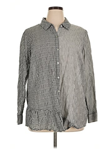 LOGO by Lori Goldstein Long Sleeve Button-Down Shirt (view 1)