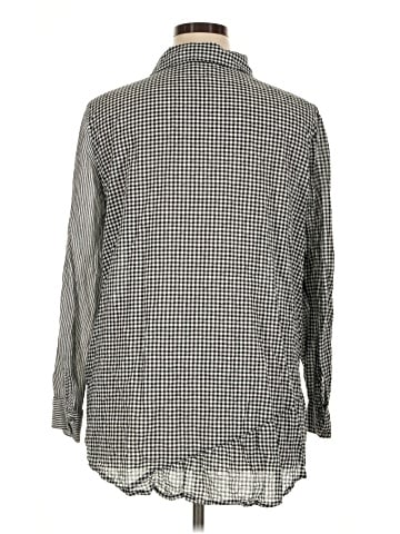 LOGO by Lori Goldstein Long Sleeve Button-Down Shirt (view 2)