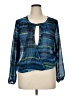 Valerie Stevens 100% Polyester Blue Long Sleeve Blouse Size XL - photo 1