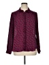 Elle 100% Polyester Paisley Burgundy Long Sleeve Blouse Size XL - photo 1