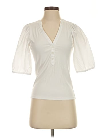 Madewell Puff-Sleeve Henley Knit Top (view 1)