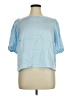 Ann Taylor 100% Polyester Blue Short Sleeve Blouse Size XL - photo 1