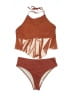 Unbranded Color Block Brown Two Piece Swimsuit Size 3XL - photo 1