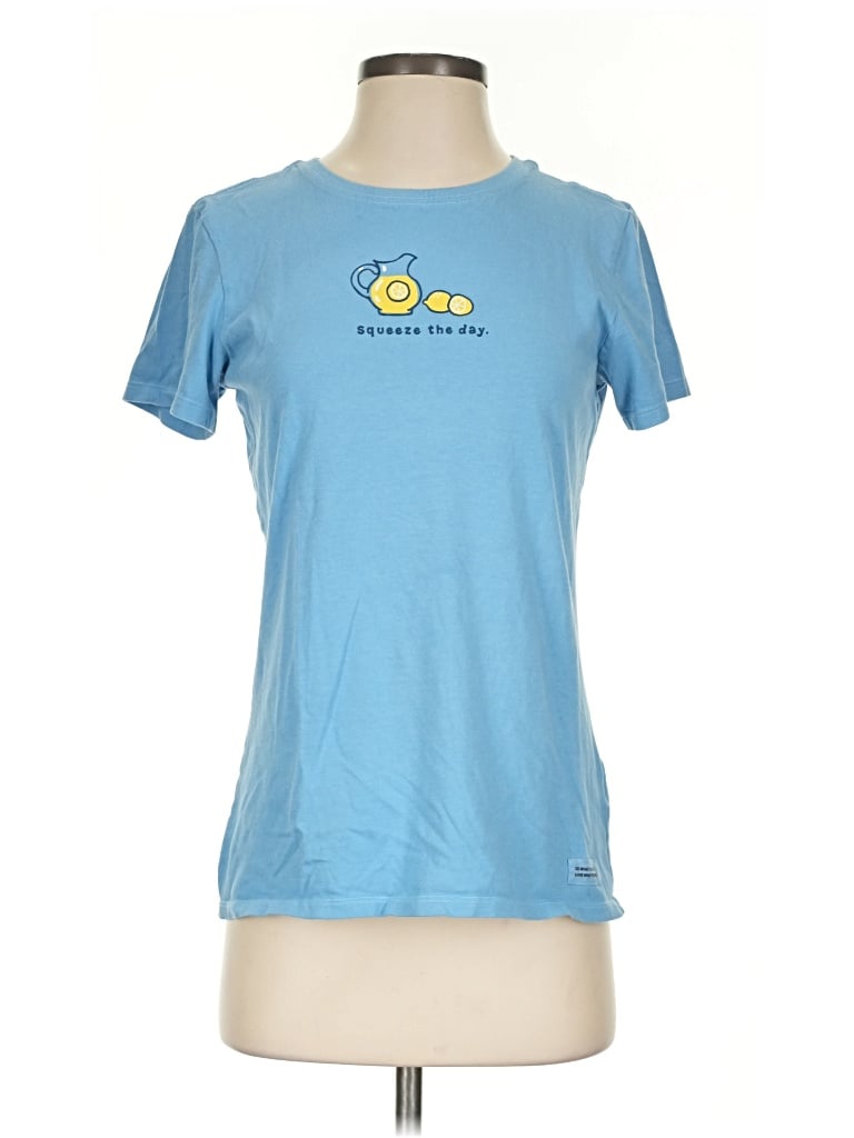 Pre-owned Life Is Good Short Sleeve T-shirt In Blue