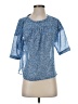 Ann Taylor LOFT 100% Polyester Blue Short Sleeve Blouse Size XXS (petite) - photo 1