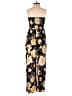 As U Wish Floral Gold Black Jumpsuit Size S - photo 2