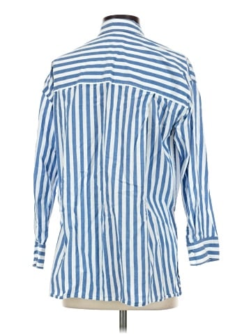 Madewell The Signature Poplin Oversized Shirt in Springy Stripe (view 2)