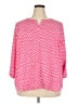 Cj Banks 100% Polyester Chevron-herringbone Pink 3/4 Sleeve Blouse Size 2X - photo 1