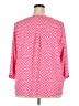 Cj Banks 100% Polyester Chevron-herringbone Pink 3/4 Sleeve Blouse Size 2X - photo 2