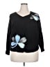 Aaeda Floral Black Pullover Sweater Size 2X (estimated) - photo 1