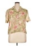 Karin Stevens 100% Polyester Floral Tan Short Sleeve Blouse Size 16 - photo 1