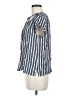 Old Navy 100% Rayon Stripes Blue Short Sleeve Blouse Size M - photo 5