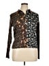 Alberto Makali 100% Polyester Animal Print Brown Long Sleeve Blouse Size XL - photo 1