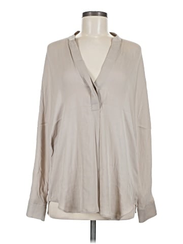 Vince. Long Sleeve Silk Top (view 1)