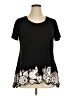 Avenue Black Short Sleeve Top Size 14 Plus - photo 1