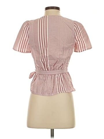 Madewell Ruffle-Hem Wrap Top in Stripe Mix (view 2)
