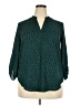Lush 100% Polyester Polka Dots Teal 3/4 Sleeve Blouse Size XXL - photo 1