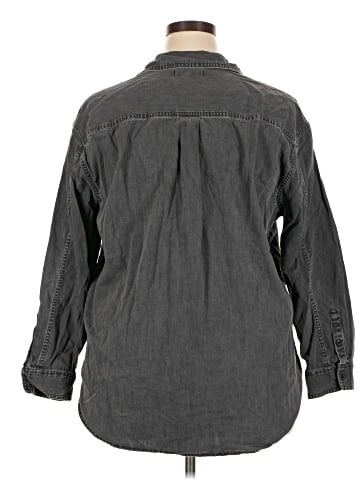 Madewell Denim Long-Sleeve Popover Shirt in Lunar Wash (view 2)
