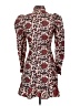 Sandro Animal Print Burgundy Cocktail Dress Size EU (FR) 34 / US 2 - photo 2