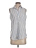 Frank & Eileen 100% Cotton Stripes Gray Sleeveless Button-Down Shirt Size XS - photo 1