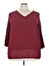 MICHAEL Michael Kors 100% Polyester Burgundy 3/4 Sleeve Top Size 3X - photo 1